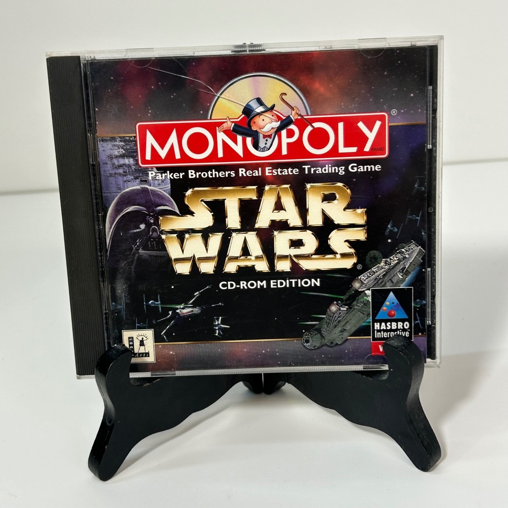 Monopoly Star Wars CD-ROM PC Game‎ 1997 Windows 95 LucasArts Hasbro Vintage 90s